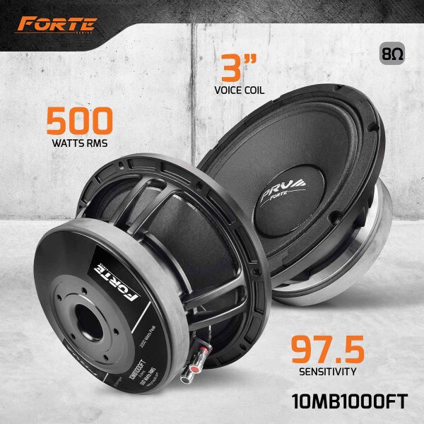 Main product image for PRV Audio 10MB1000FT Forte Series 10" Midbass Speaker 8 Ohm294-3412